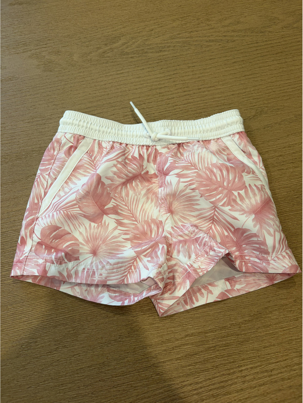 NWT Janie and Jack Pink Leaf Toddler Swim Trunk size 2T